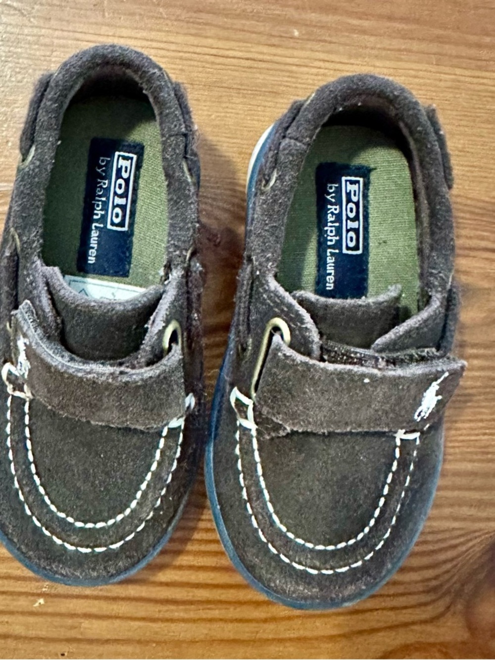 Polo by Ralph Lauren Brown Suede Kids Boat Shoes